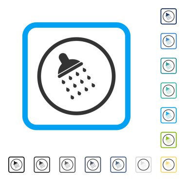 Duş vektör simge çerçeveli