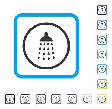 Duş vektör simge çerçeveli