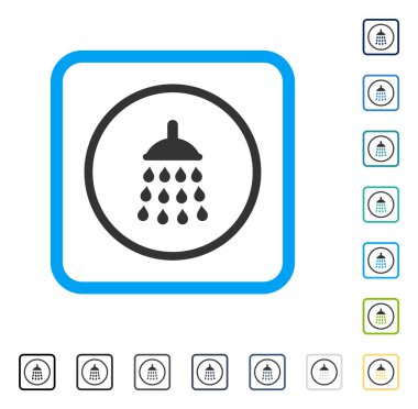 Duş vektör simge çerçeveli