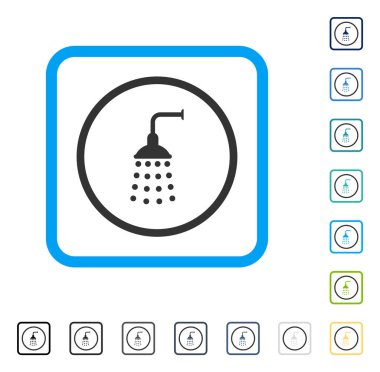 Duş vektör simge çerçeveli