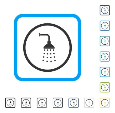 Duş vektör simge çerçeveli