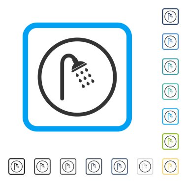 Duş vektör simge çerçeveli