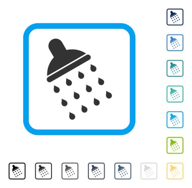 Duş vektör simge çerçeveli