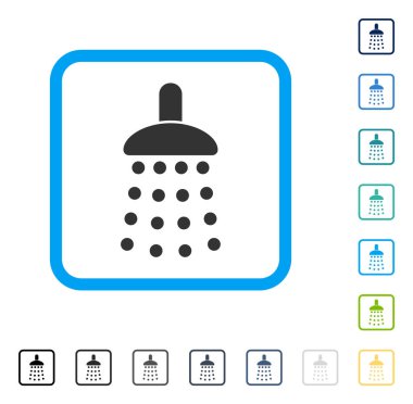 Duş vektör simge çerçeveli