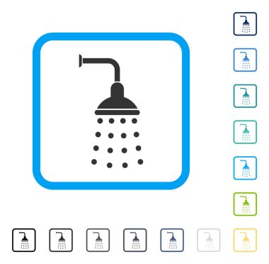 Duş vektör simge çerçeveli