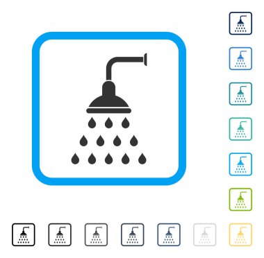 Duş vektör simge çerçeveli