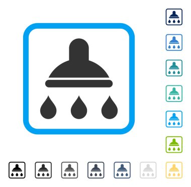 Duş vektör simge çerçeveli