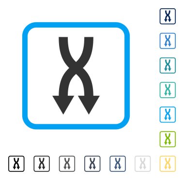 Çerçeveli vektör simgesi aşağı okları shuffle