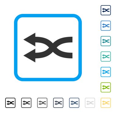 Shuffle oklar sol vektör simge çerçeveli