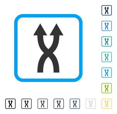 Çerçeveli vektör simge yukarı okları shuffle