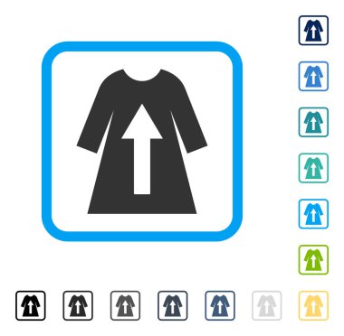 Kadın elbise kalkış vektör simge çerçeveli