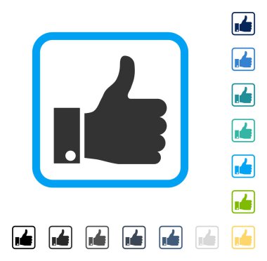 Başparmak yukarı çerçeveli vektör simgesi