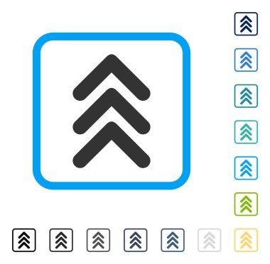 Çerçeveli vektör simge yukarı çift ok ucu