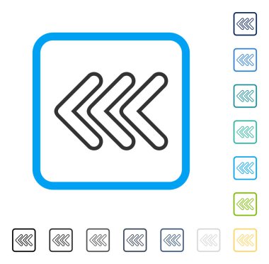 Üçlü işaretçisini sola vektör simge çerçeveli