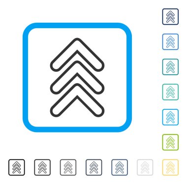 İşaretçi çerçeveli vektör simge kadar üçlü