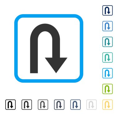 Dönüş geri vektör simge çerçeveli