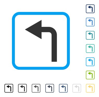 Turn sol vektör simge çerçeveli