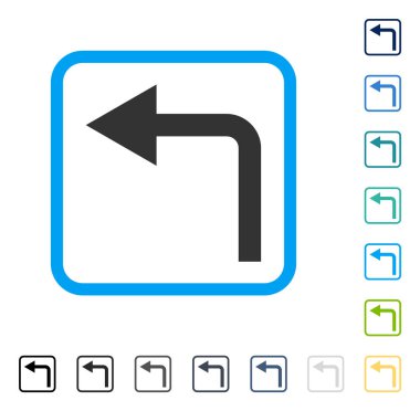 Turn sol vektör simge çerçeveli