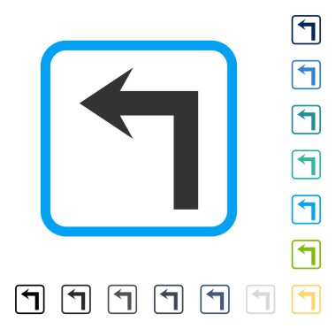 Turn sol vektör simge çerçeveli