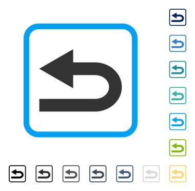 Turn sol vektör simge çerçeveli
