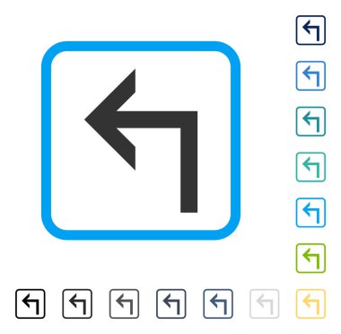 Turn sol vektör simge çerçeveli