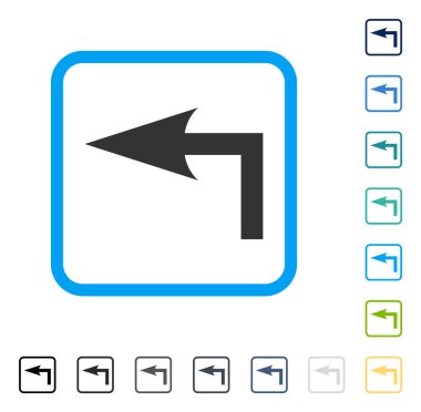 Turn sol vektör simge çerçeveli