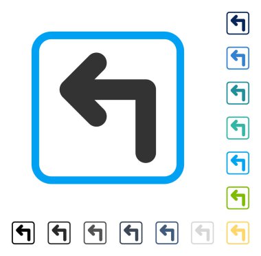 Turn sol vektör simge çerçeveli