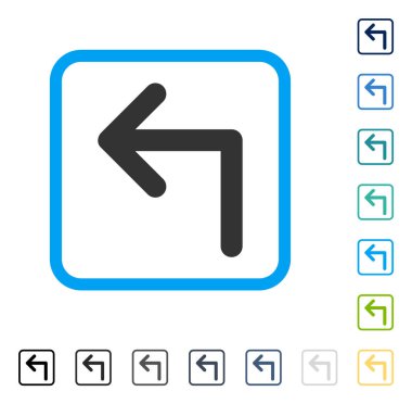 Turn sol vektör simge çerçeveli