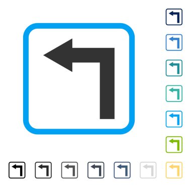 Turn sol vektör simge çerçeveli