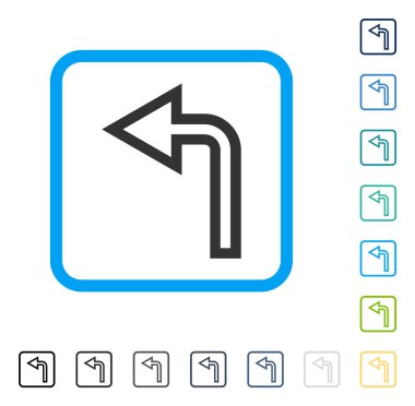 Turn sol vektör simge çerçeveli