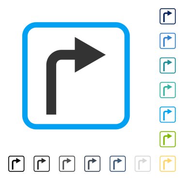 Sağa dön vektör simge çerçeveli