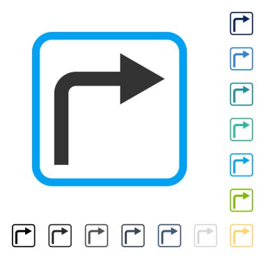 Sağa dön vektör simge çerçeveli