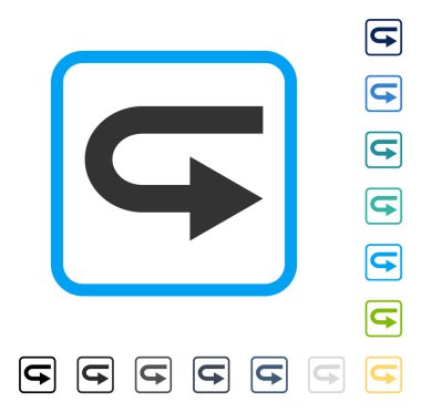 Sağa dön vektör simge çerçeveli