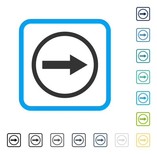 右の丸い矢印フレーム ベクトルのアイコン — ストックベクタ