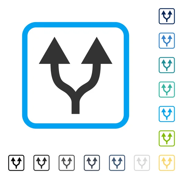 Setas divididas para cima emoldurado vetor ícone — Vetor de Stock