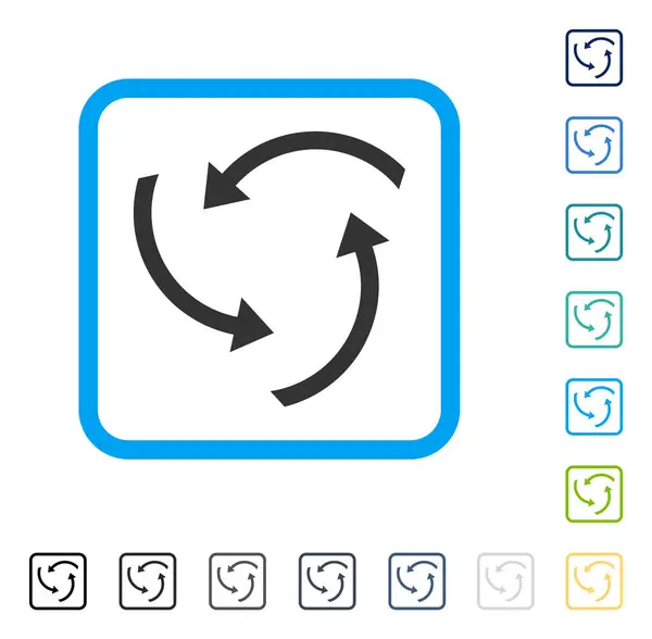 Flèches tourbillonnantes encadrées Icône vectorielle — Image vectorielle