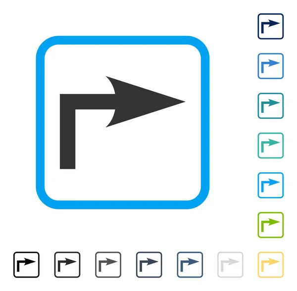 Vire à direita moldado vetor ícone — Vetor de Stock