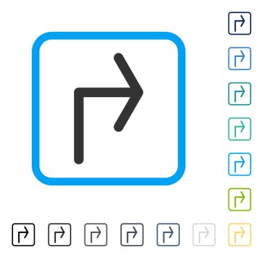 Sağa dön vektör simge çerçeveli