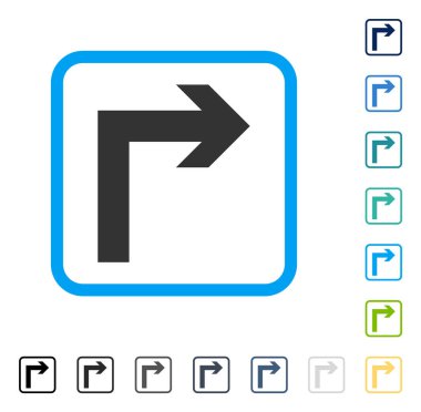 Sağa dön vektör simge çerçeveli