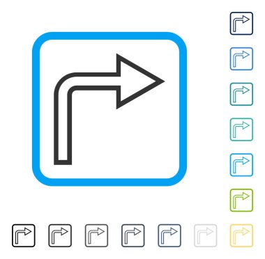 Sağa dön vektör simge çerçeveli