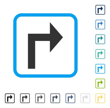 Sağa dön vektör simge çerçeveli