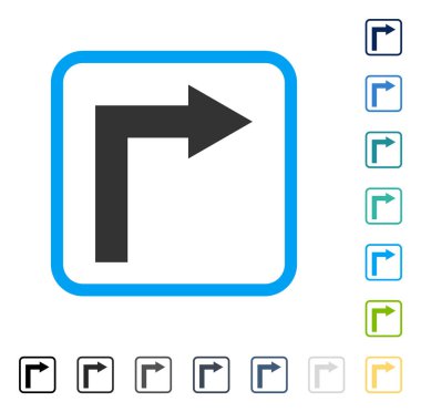 Sağa dön vektör simge çerçeveli