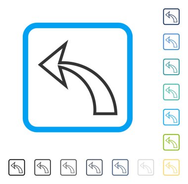 Çerçeveli vektör simgesi geri al