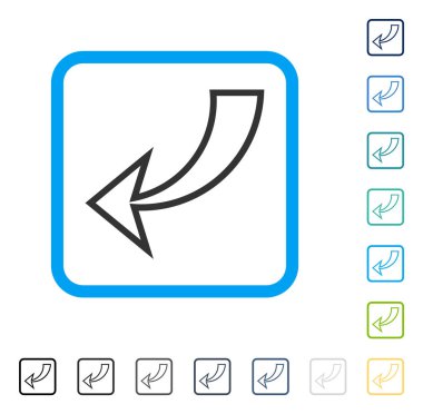 Çerçeveli vektör simgesi geri al