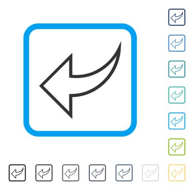 Çerçeveli vektör simgesi geri al