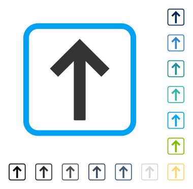 Yukarı ok vektör simge çerçeveli