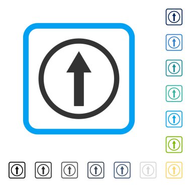 Yukarı yönlü ok vektör simge çerçeveli