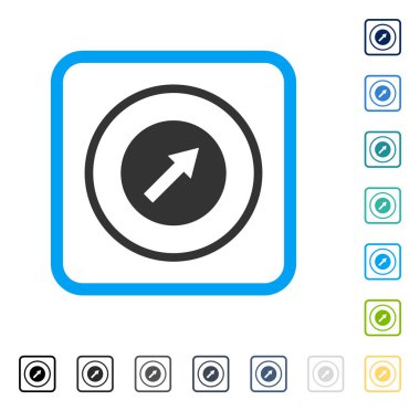 Yukarı sağ yuvarlak ok çerçeveli vektör simgesi