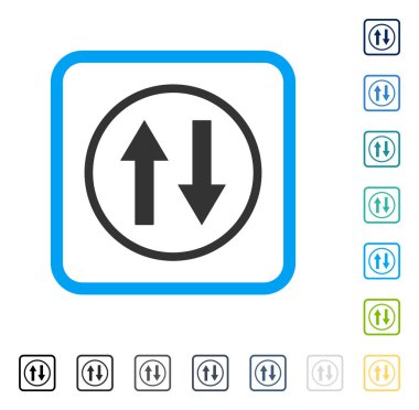 Dikey Çevir okları vektör simge çerçeveli
