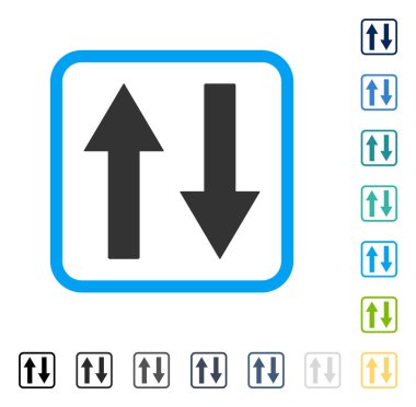 Dikey Çevir okları vektör simge çerçeveli